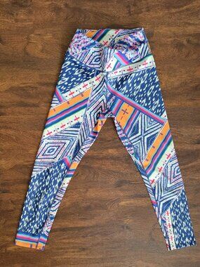 Free People Movement Leggings Aztec Pattern High Rise Butterfly Waistband M